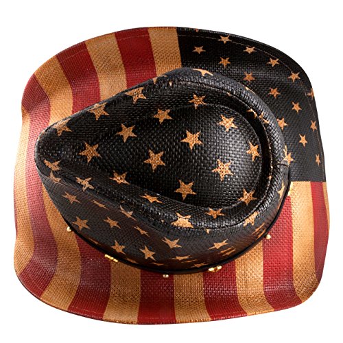 Grinderpunch Classic American Flag Cowboy Hat Antique Flag #TOP3
