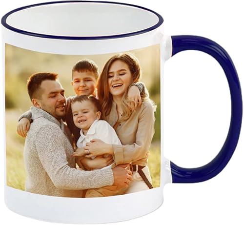 Miniatura 16 de Taza de café personalizada, regalo personalizado, taza de cerámica con foto, imágenes o texto, novedad de tazas personalizadas, perfecta para Borde