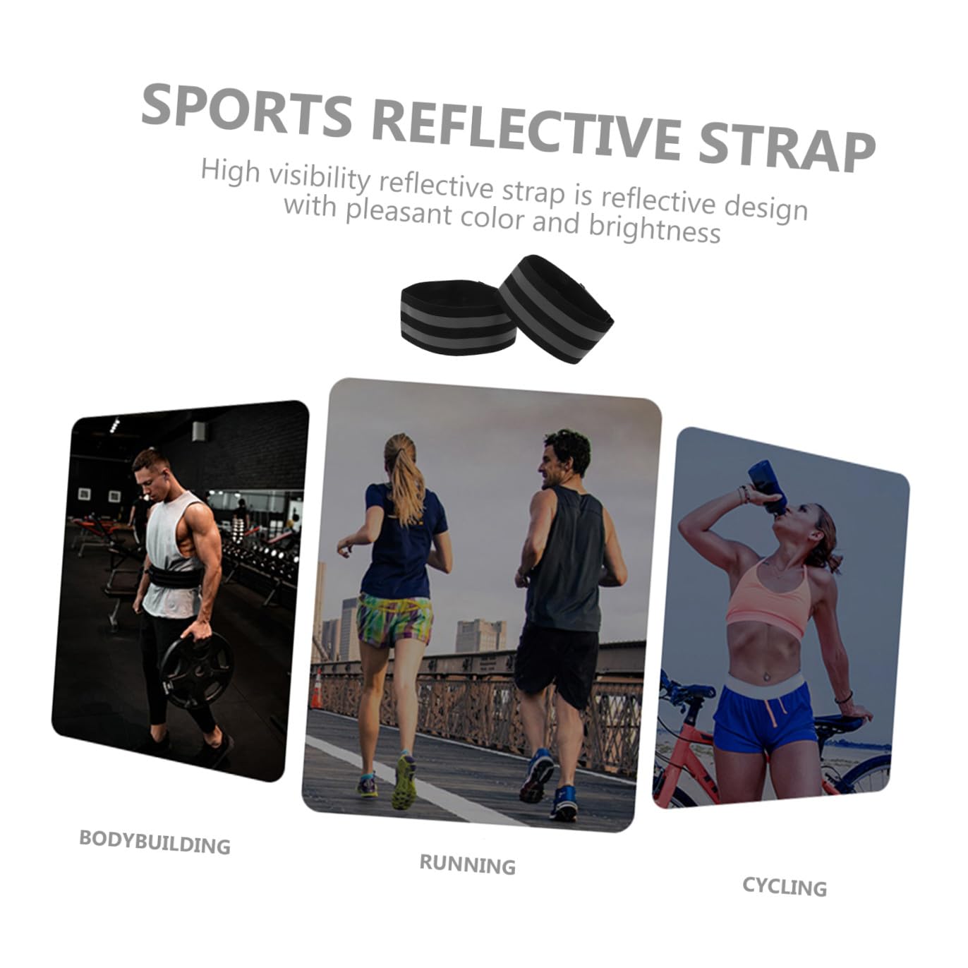 TOYANDONA Ceinture Élastique Réfléchissante pour Course Et Vélo Brassard De Sécurité pour Activités Extérieur