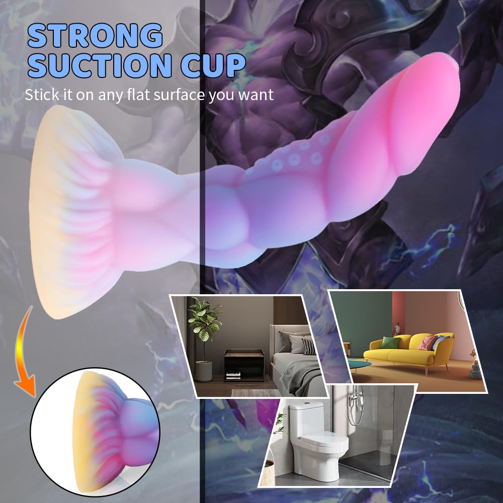 Fantasy Tentáculos Realistische Monster Dildo, 8.14in Big Huge Thick Thick Anal Dildo con Potente Ventosa, Soft Anal Plug Prostata Massager, Adult Sex Toys Giant G Spot Play Dildo para Mujeres