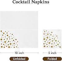 Vista 3 de Vplus Paquete de 100 servilletas de cóctel de papel, servilletas de bebidas de 3 capas, servilletas cuadradas doradas desechables, perfectas