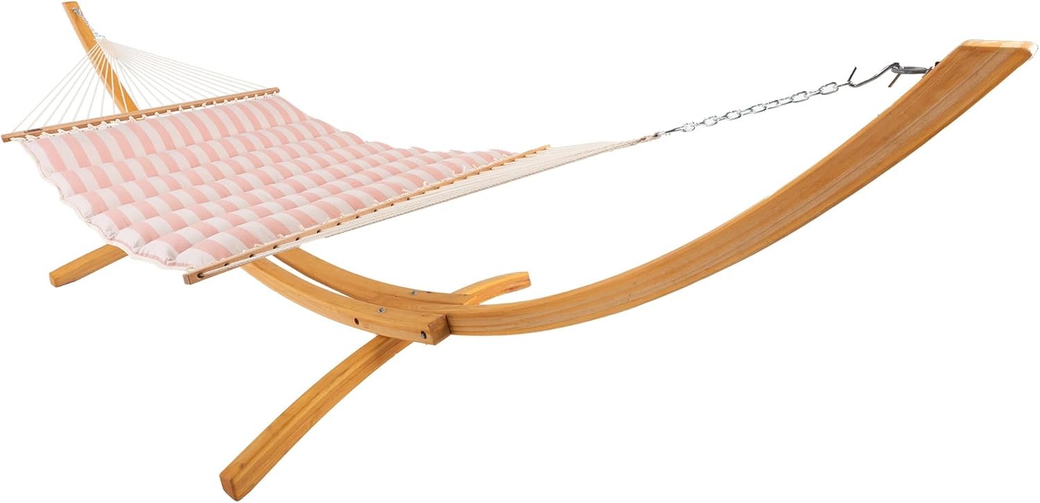 Hatteras Hammocks Cast Slate Sunbrella Pillowtop Hammock with Free Extension Chains & Tree Hooks, Handcrafted in The USA, Accommodates 2 People, 450 LB Weight Capacity, 13 ft. x 55 in.