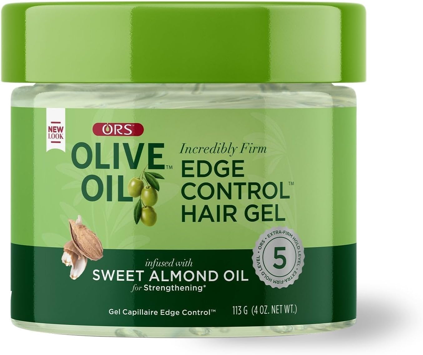 ORSOlive Oil Edge Control Hair Gel Infused with sweet Almond Oil 4 oz