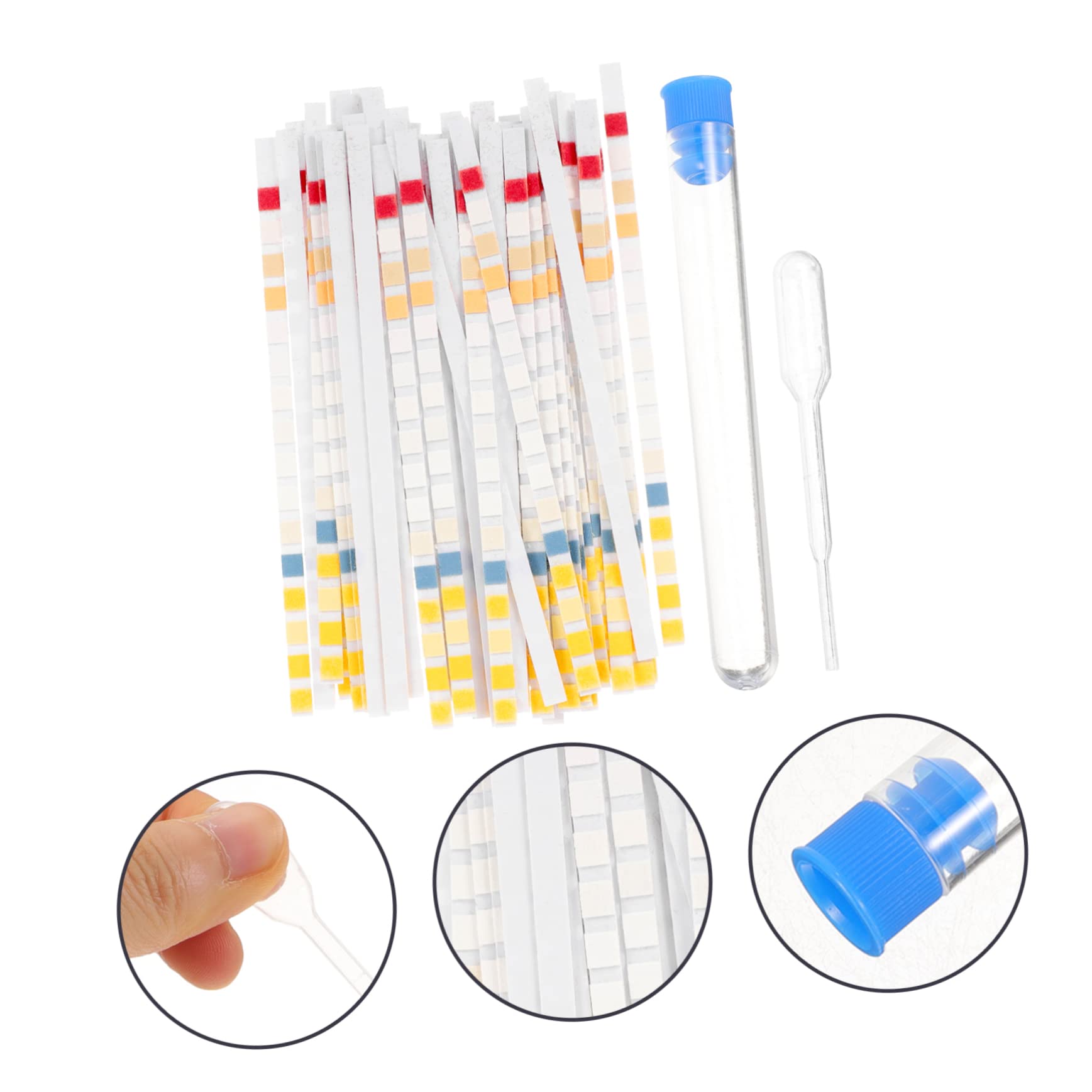 UPKOCH 3 Sätze Wasser Teststreifen Für Trinkwasser Einfacher Wasserqualitätstest Für Schnelle Und Sichere Messung Von Ph Härte Und Pipette Und Testrohr 50 Stück * 3
