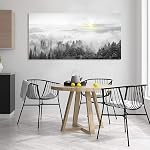 Canvas Art mural pour le salon mur Décorations pour chambre Foggy foret Trees Peinture de paysage- ady to Hang images- 20"x40" décoration murale