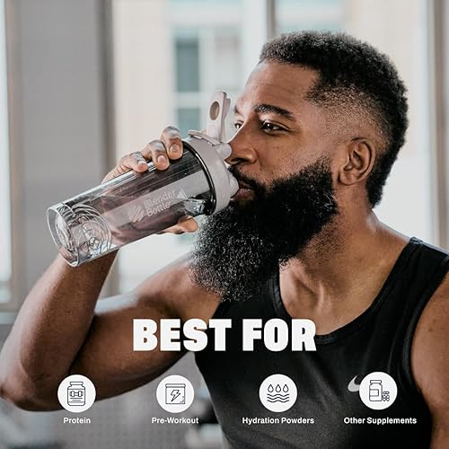 Miniatura 6 de BlenderBottle - Botella agitadora Pro Series perfecta para batidos de proteínas y preentrenamiento, 24 onzas, color gris humo