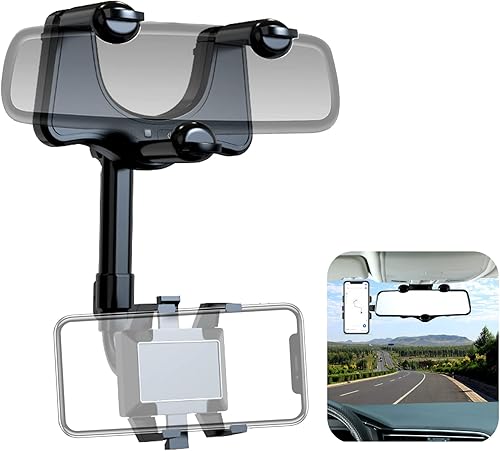 Soporte para teléfono con espejo retrovisor