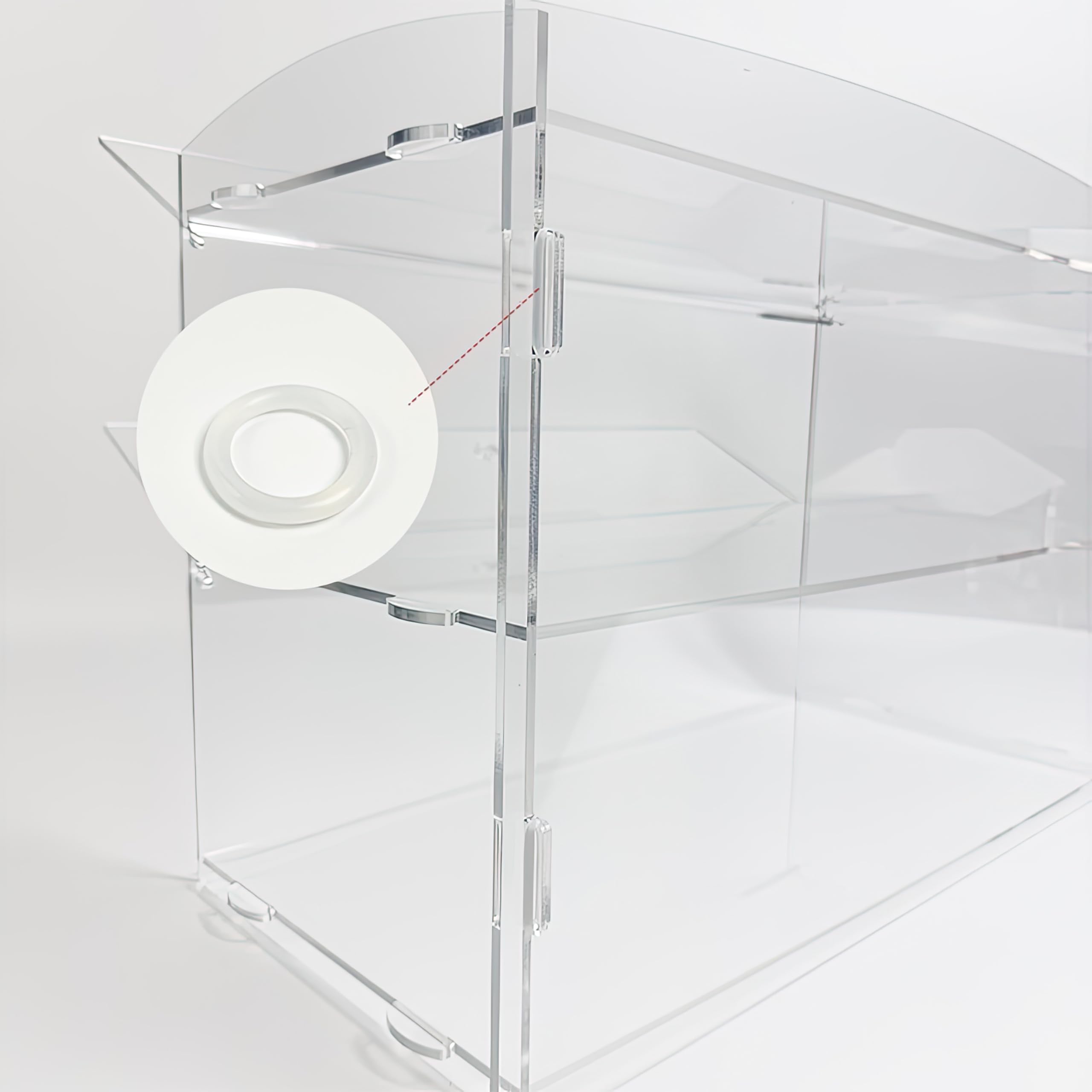Vitrina para encimera de panadería y pastelería con pinza para servir, caja de exhibición de acrílico transparente de 2 niveles para donas, pan, cupcakes, frutas, perfecto para fiestas en casa, bares,