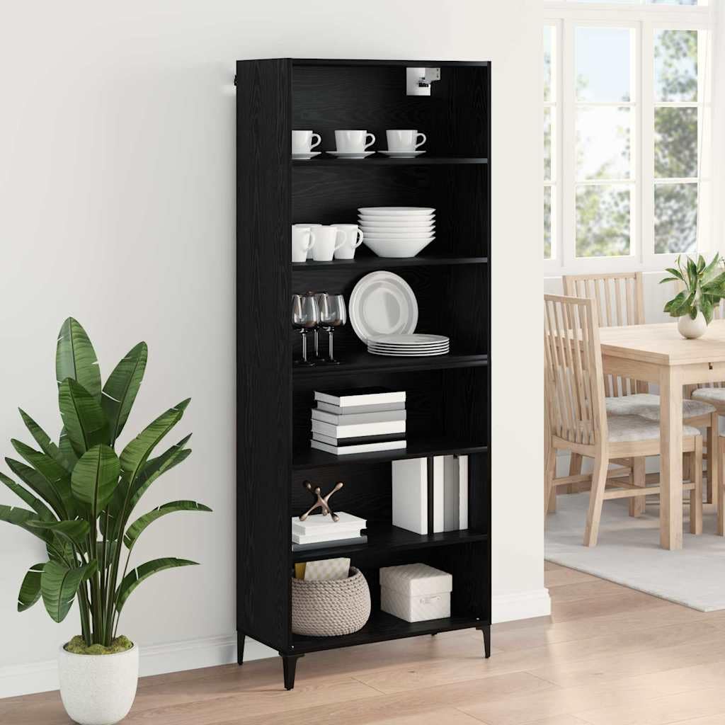 Buffet avec armoire murale aspect bois vieilli en bois dérivé du bois, commode d'appoint pratique avec espace de rangement, buffet et armoire murale à l'aspect bois vieilli en bois