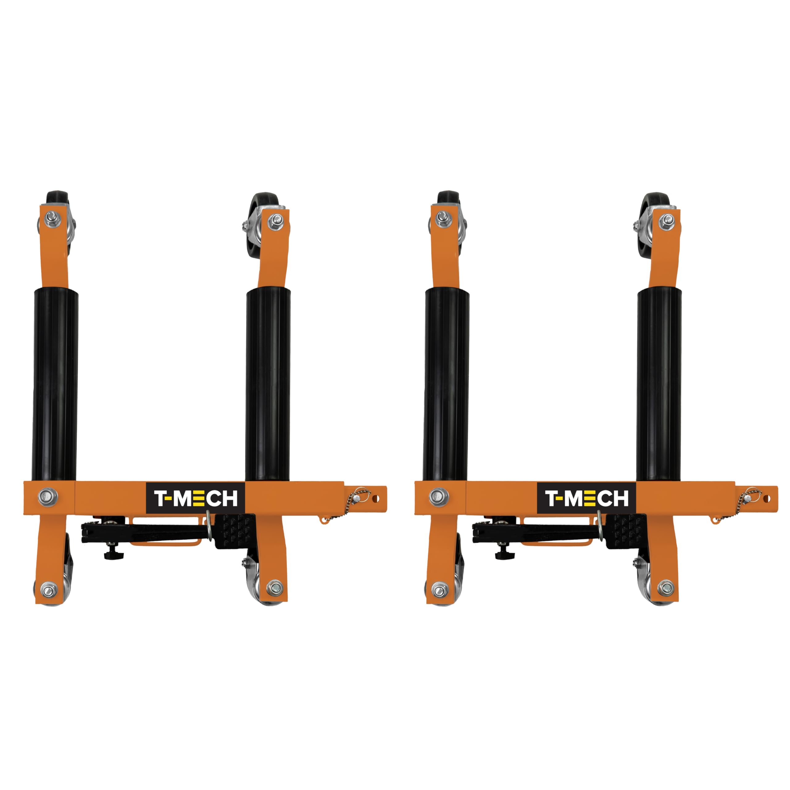 Pattini di Posizionamento Veicolo x 4 Sollevatore Idraulico Carrello Sposta Auto Capacità 680kg Cad. Pedale a Piede Ampiezza Fino a 10” Altezza Sollevamento 12” Rotazione 360°