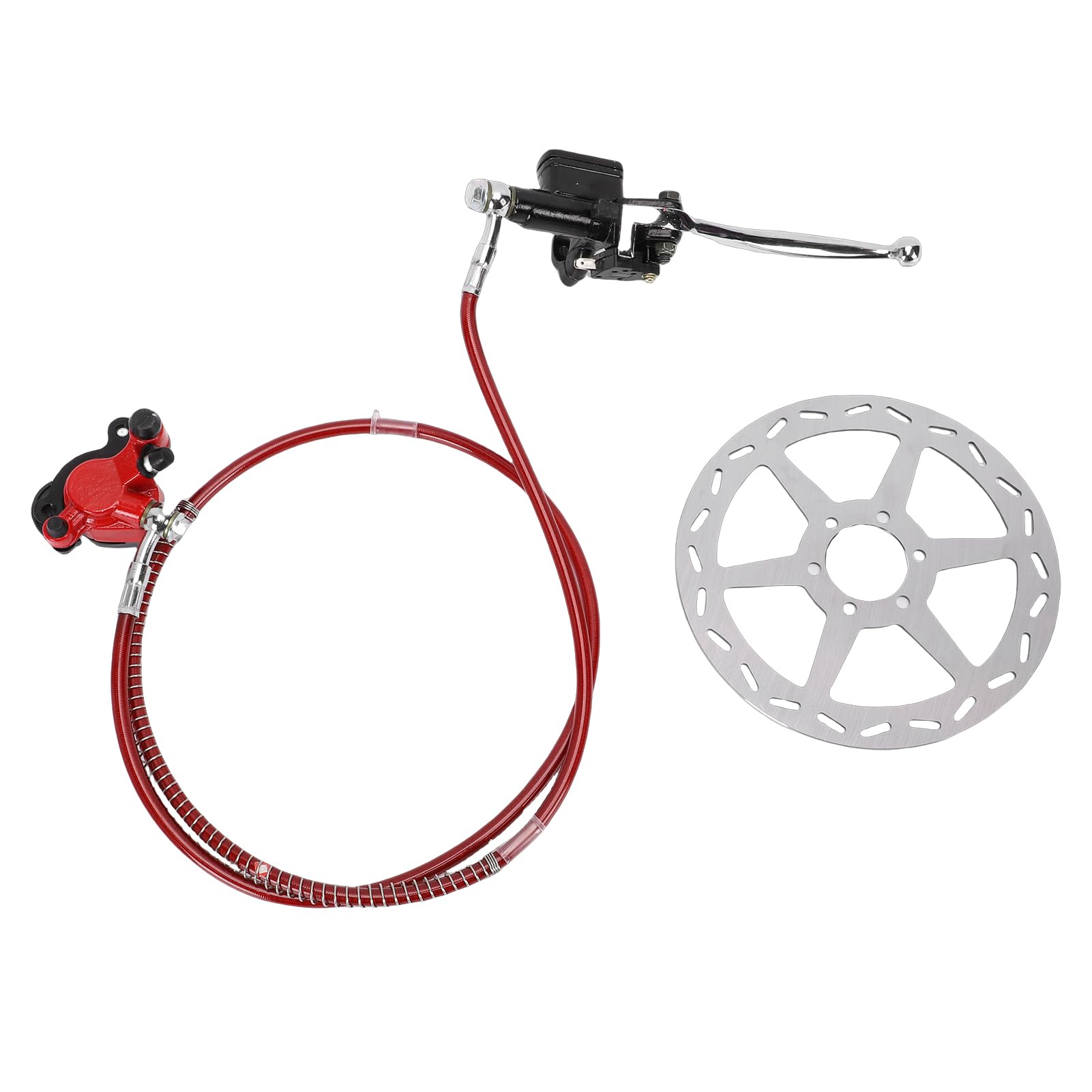Jiawu Kit de Freno de Disco Hidráulico para Mini Bicicleta, Potente Frenado Hidráulico Kit de Pinza de Freno de Fácil Instalación, de Disco de de 180 Mm con Pinza de Cilindro Maestro de Rotor de de