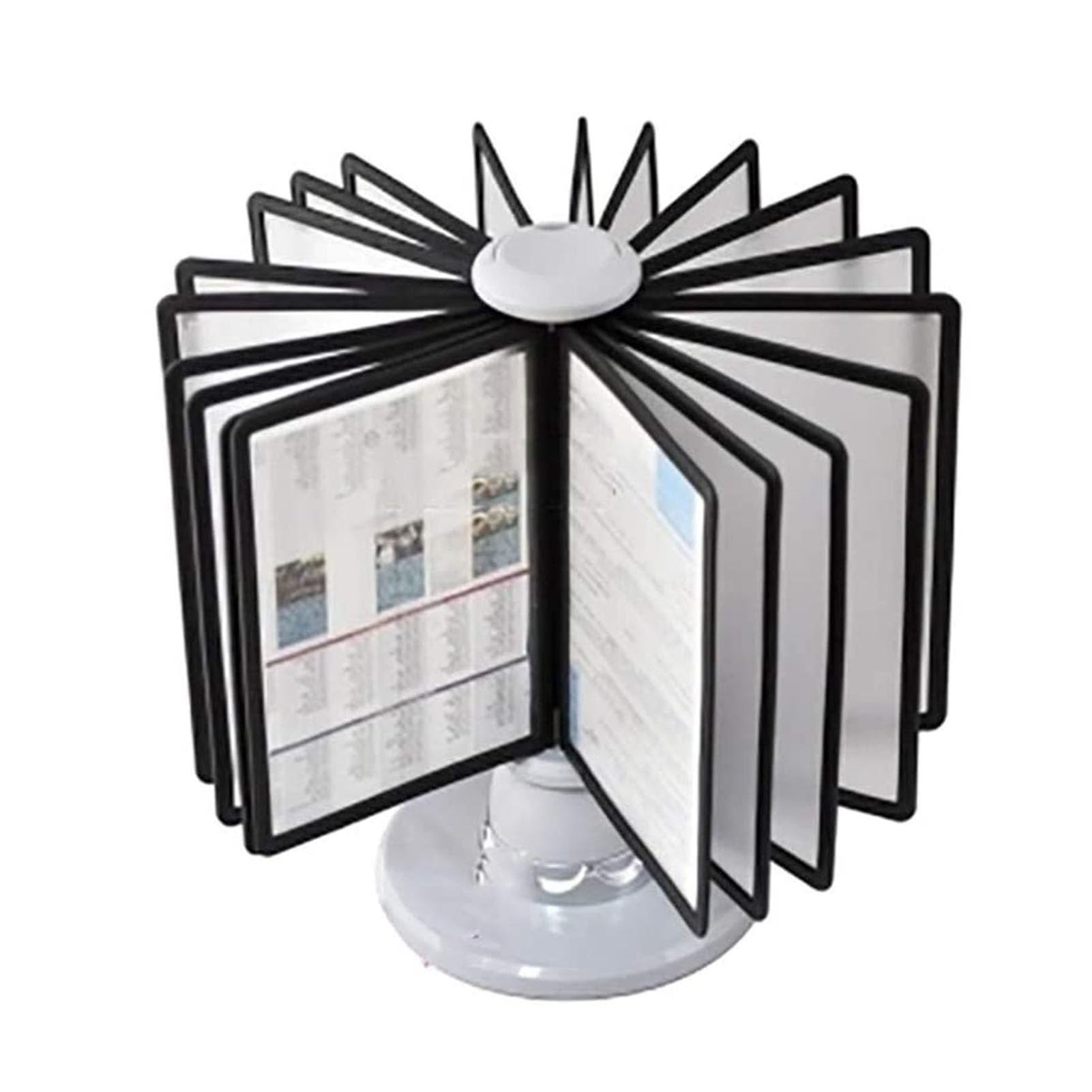 YNIYUJKL Deluxe Catalog Display Rack - Desk Reference Organizer, 20 Double-Sided Panels, Letter-Size, Desktop Reference System, For Display A4 Documents, Product Price List, Rotat