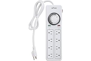 8 Outlet Power Strip with 4-Outlet Timer