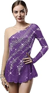 Vestido de patinaje sobre hielo para niñas, falda de baile de patinaje sobre hielo para competición, 9 colores