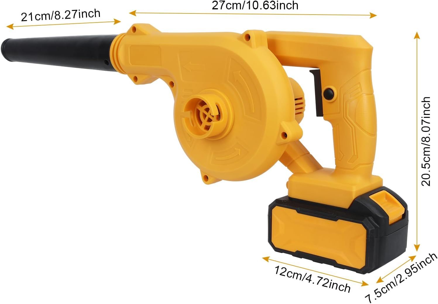 Electric Leaf Blower Cordless, Mini Leaf Blower for Lawn Care, Handheld Leaf Blower, 2 in 1 Electric Leaf Blower Vacuum, Compact Blower (2 Batteries & 1 Charger Included) US Plug
