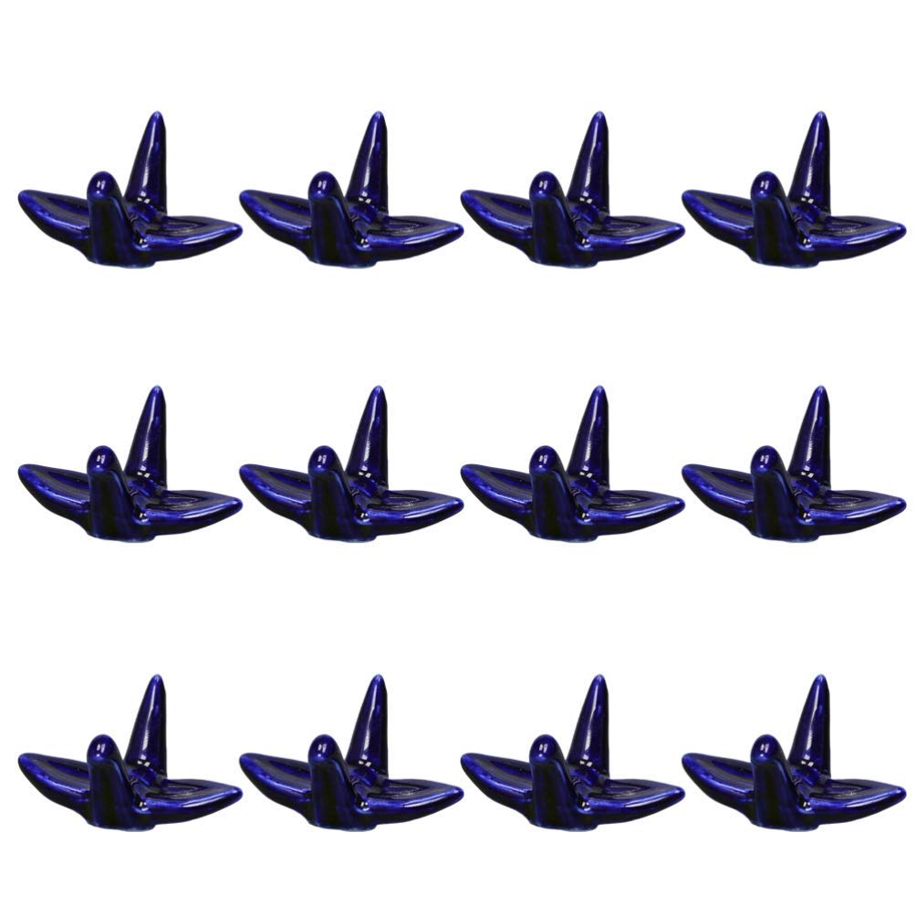 MRKU Chopstick Rest Chopsticks Holders Restaurant 12pcs Porcelain,Wedding Dining Table Decor Guest Gift,Japanese Origami Crane Shape Stand Rack