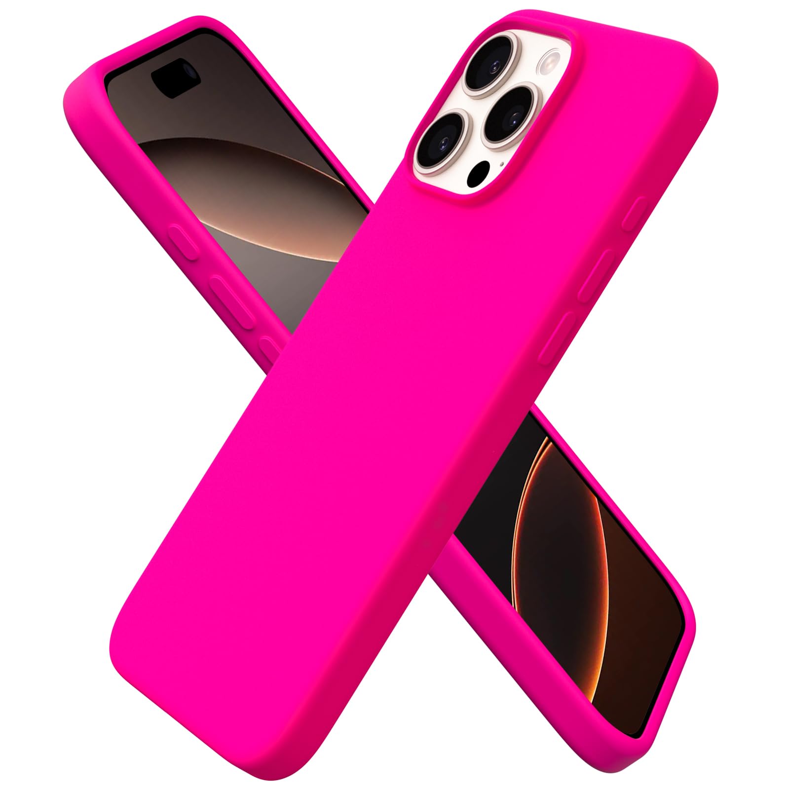 ORNARTO Compatible with iPhone 16 Pro Max Case 6.9", Slim Liquid Silicone 3 Layers Soft Gel Rubber Shockproof Protective Cover with Anti-Scratch