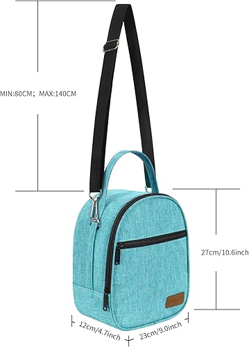 Miniatura 2 de Joymee Lonchera aislada, bolsa de almuerzo para mujeres y hombres, reutilizable, para adultos, bonita bolsa de almuerzo con bolsillo frontal con