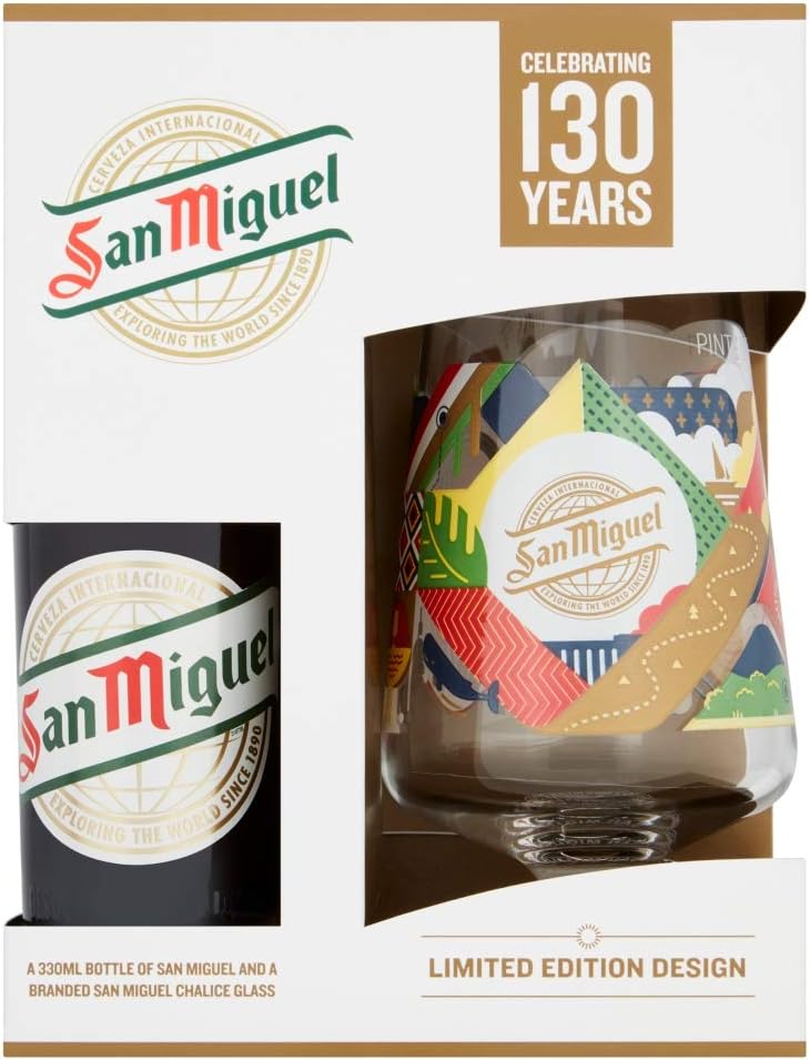 San Miguel Chalice Pintglass Box Set, 330ml