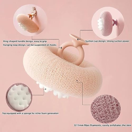 Miniatura 5 de Bola de baño con ventosa de girasol súper suave, bola de baño de girasol 2 en 1 2024, esponjas de baño para ducha, esponja de baño exfoliante