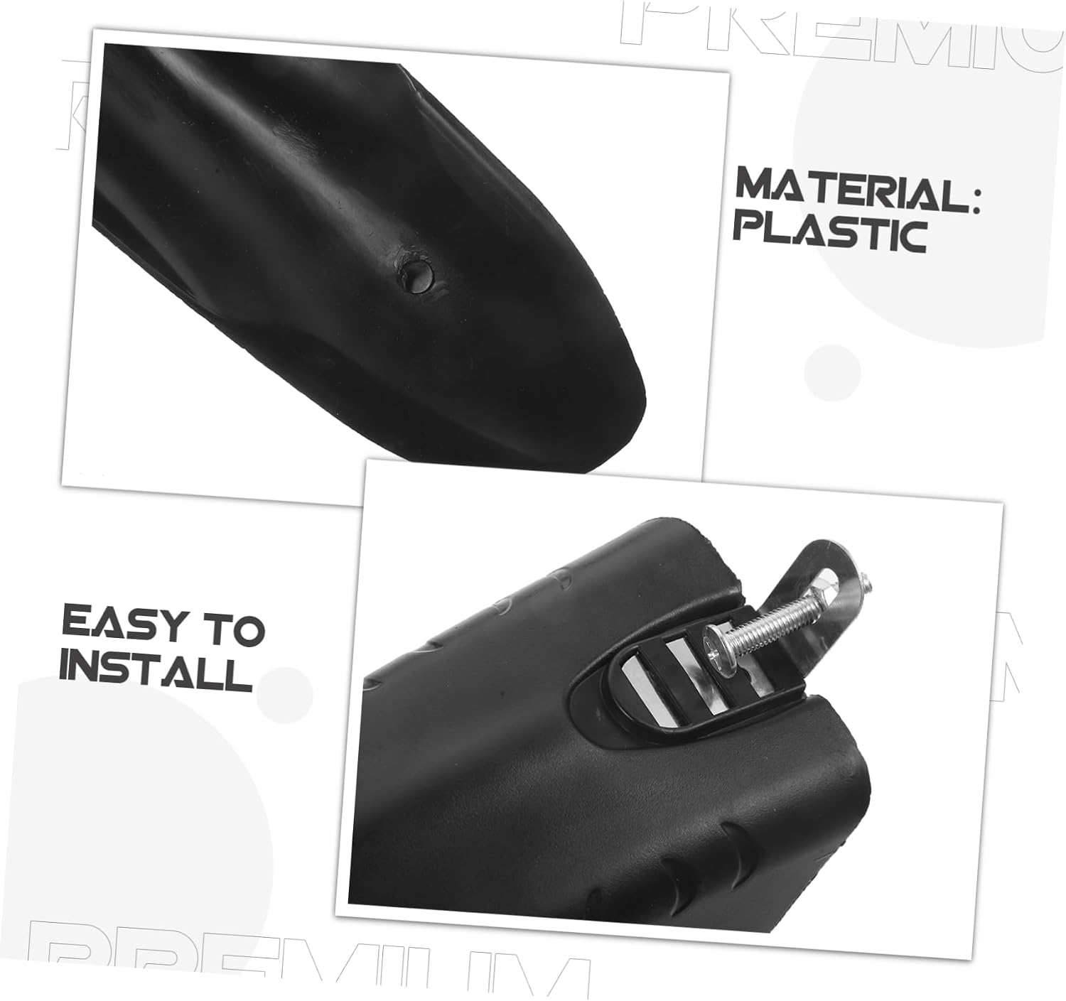 Mountain Bike Mud Guard High Strength Black Mudflap for Front Rear Lightweight Easy to Assemble Fits Bikes with Less Than Durable Design
