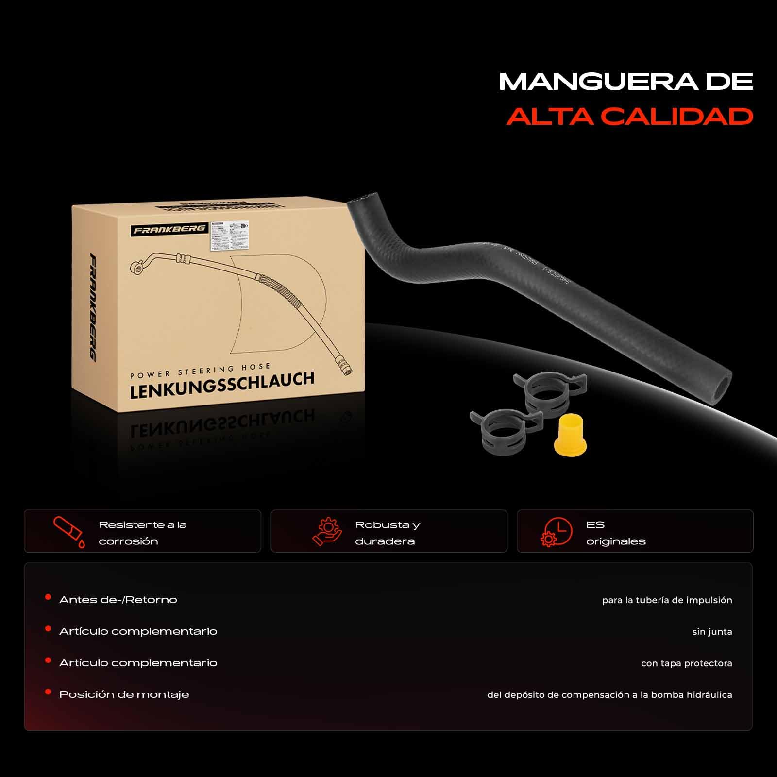 Frankberg Manguera de dirección asistida Compatible con Serie 3 Cabrio E36 320i 323i 328i Serie 3 Compact E36 323 Ti Z3 Roadste.r E36 2.8i Serie 3 Touring E36 Serie 3 Coupé E36 32411093460