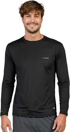 Wave Runner Swim Shirts for Men Uv Sun Protective Rash Guard Workout Shirts Quick Dry Outdoor Shirt for Fishing, Running