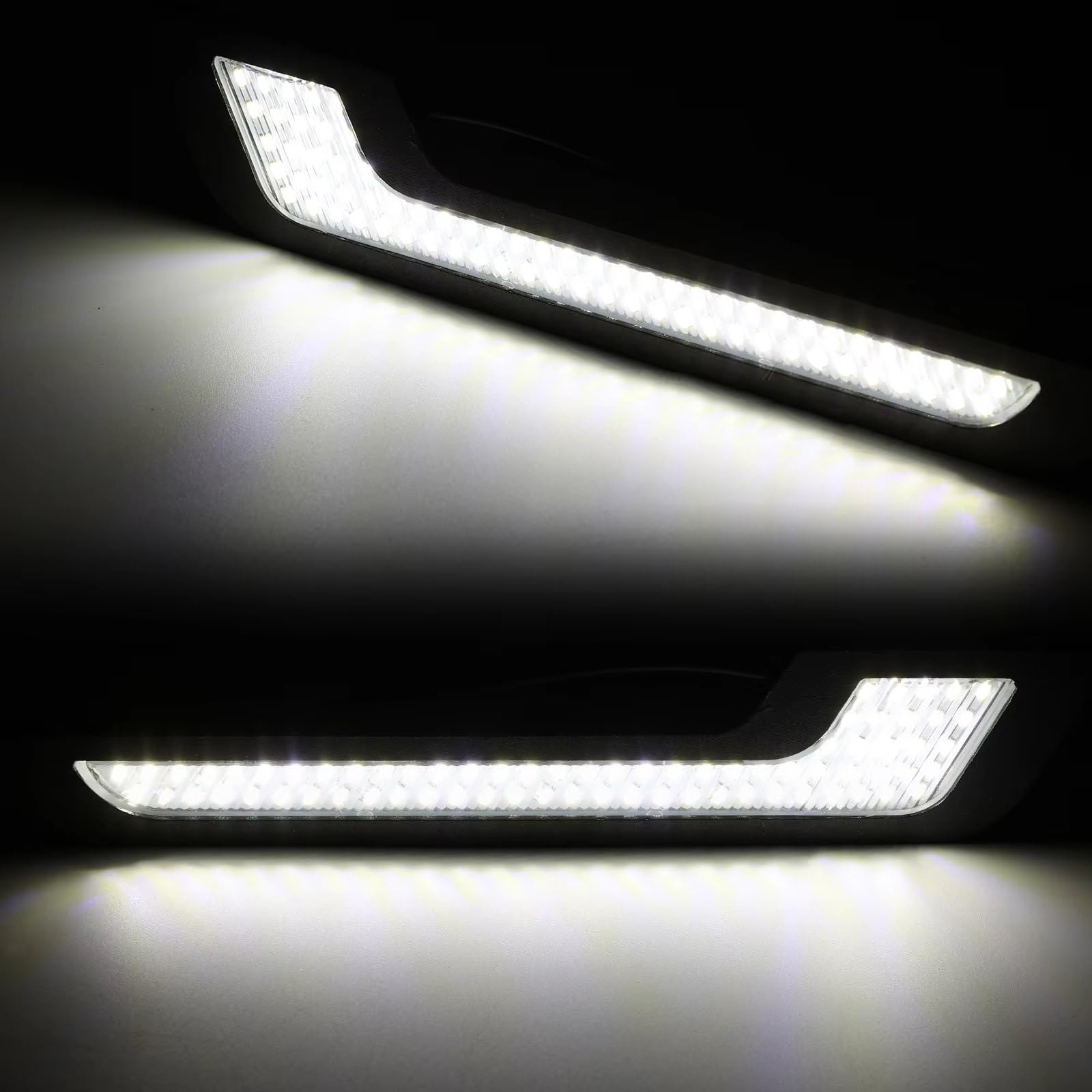 Antibrouillard Avant 2x LR 72 LED Blanc 12V Voiture Barre Lumineuse Décorative Universelle DRL Bande Lumineuse Feux Jour Pare-chocs Avant Antibrouillard Lampe Conduite