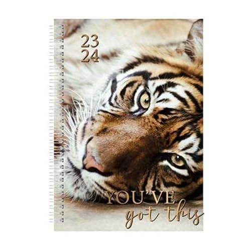 2024-2025 A5 WTV Academic Fantasy Organiser Diary - Foil Finish Diary A5 Week To View Diary for Year Planner for Business, Office, Home, Appointments (Cheetah)