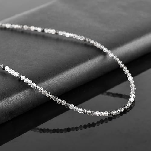 Miniatura 260 de Natural Moonstone Gemstones Choker Necklace, Faceted Rounds Beads, Silver Plated Jewelry, Healing Crystals, Birthday, Handamde, Minimalist, Women