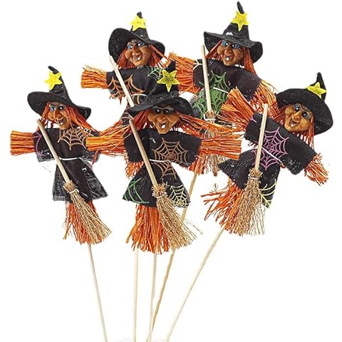 IKKSA 5 Halloween Decorations Pumpkin Straw Witch People Garden Lawn Decorations Party Supplies Cover