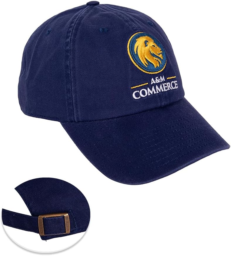 Desert Cactus Texas A&M University Commerce Baseball Hat TAMUC Lions Brimmed Embroidered Hats Cap Adjustable Cloth Strap Adult (Style A)
