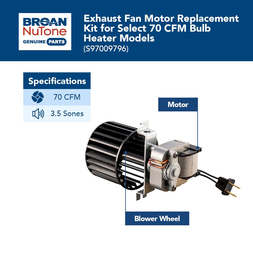 Broan S97009796 Replacement Fan Blower Assembly for Bulb Heaters product thumbnail 3
