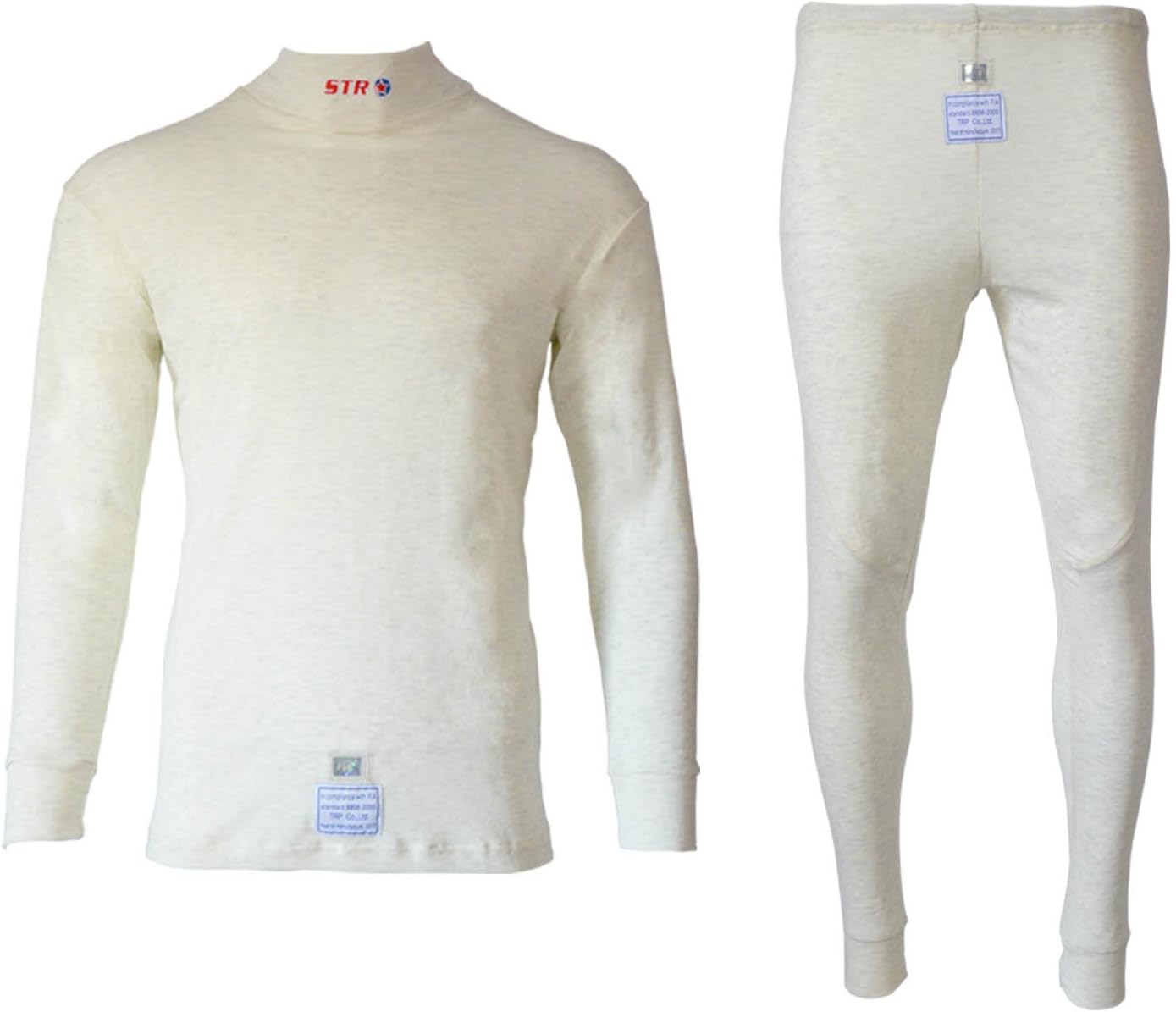 Rayon/Nomex Club Race Underwear - FIA Approved - White, Size XS to XXL - Ideal for Circuit/Rally/Oval Racing (Top & Bottoms, M)