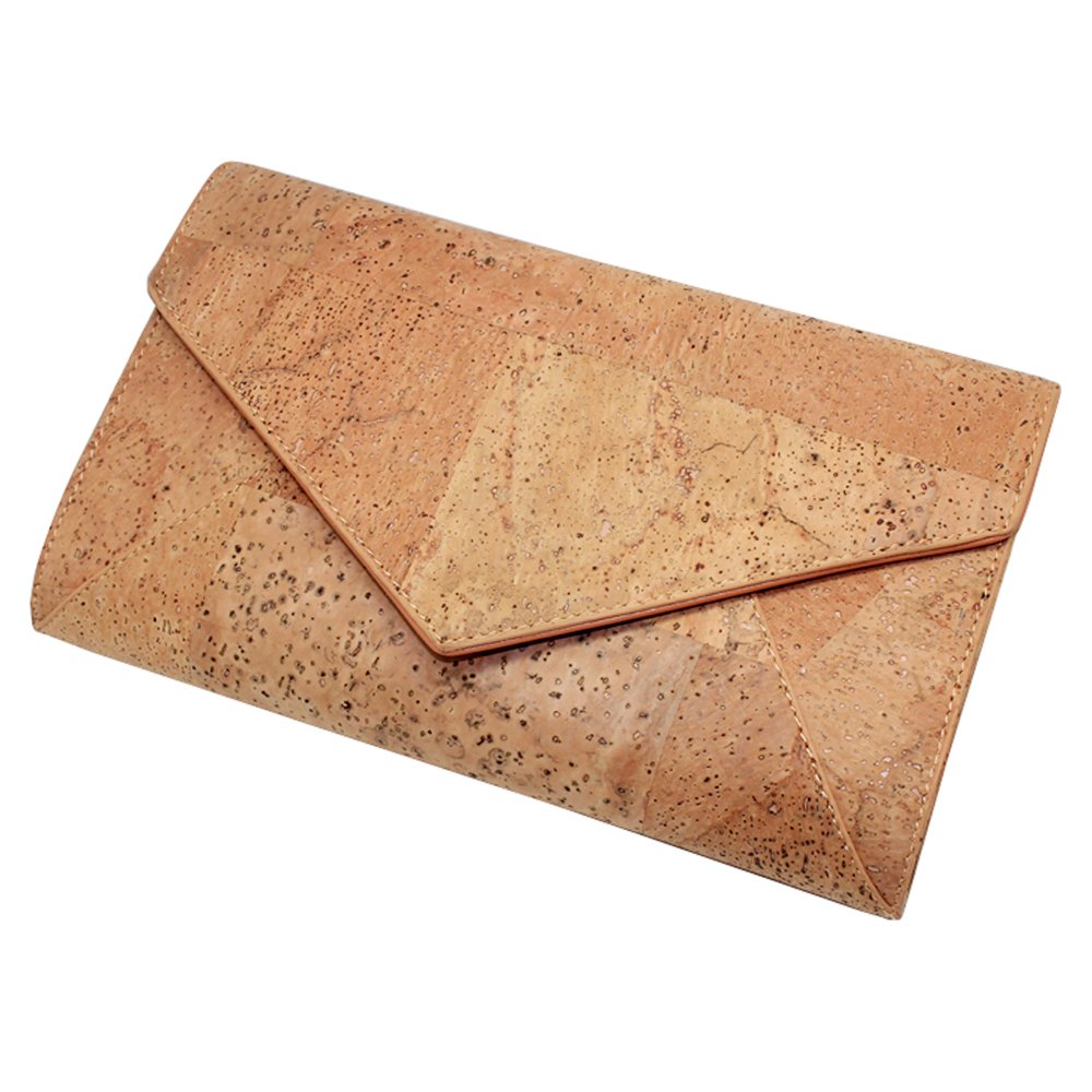 Bolso cruzado de corcho natural, bolso vegano para mujer, cartera de embrague de corcho, Beige 3
