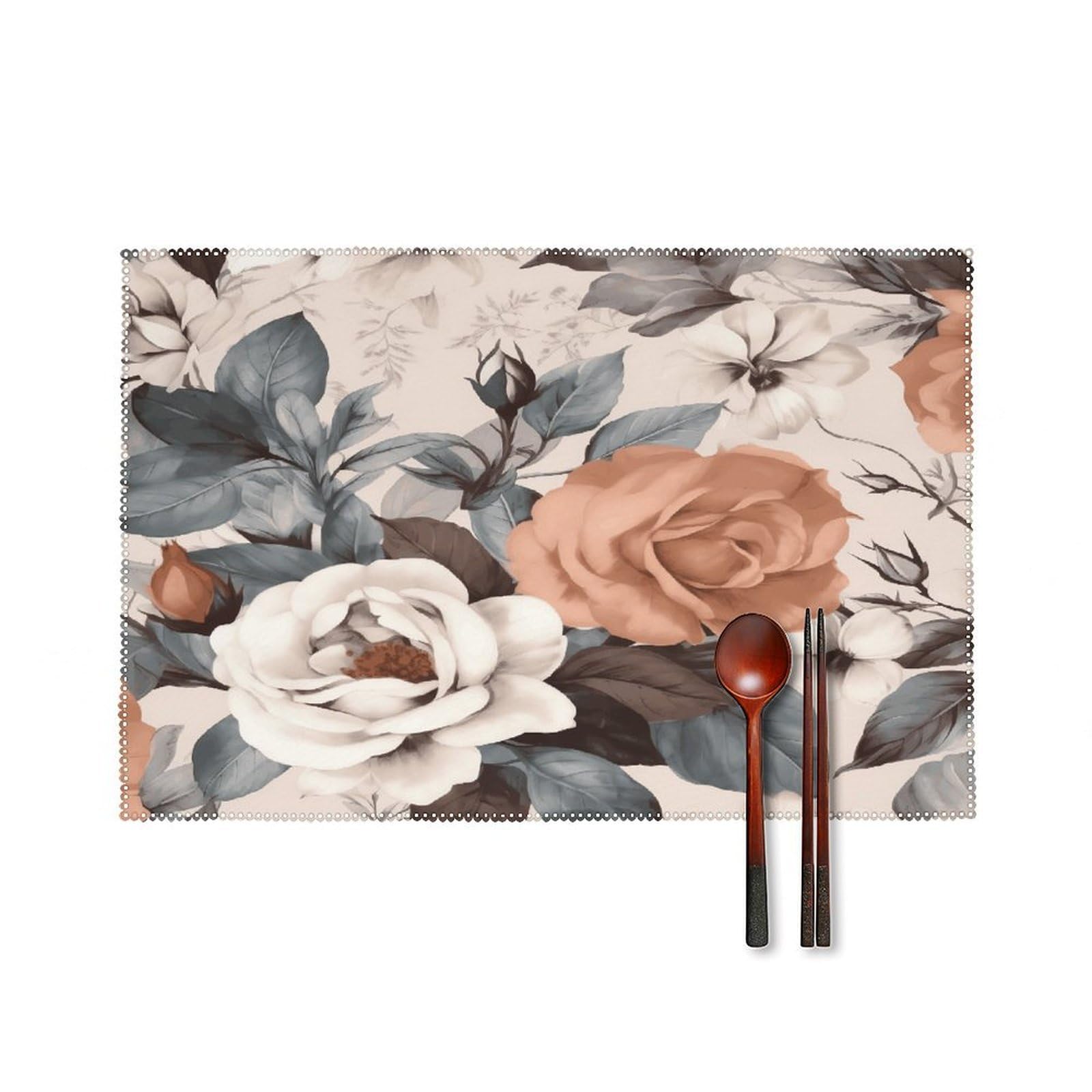 Fodpand Style Flowers Placemats Set Of 4 Place Mats Table Mats