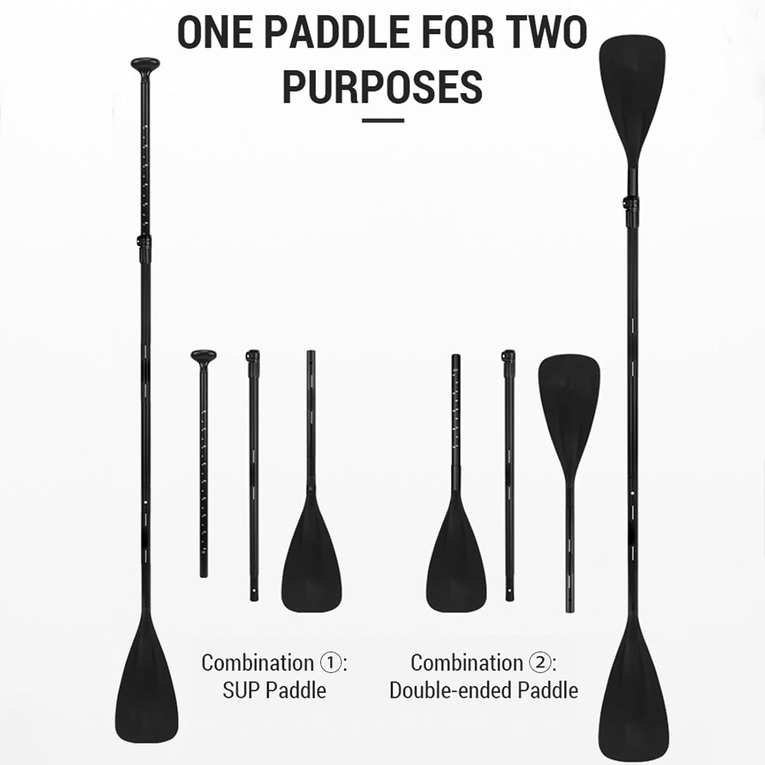 Adjustable Paddle – Lightweight Aluminum Alloy, Retractable & Portable Stand Up Paddle for Inflatable Boards (Aluminum Alloy Paddles)