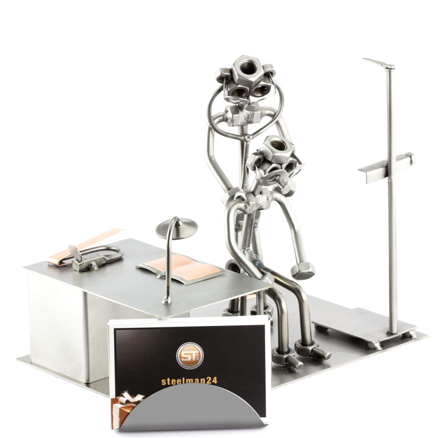 Omino Di Viti Steelman24 Con Calamita – Portapenne O Soprammobile Originale In Metallo, Regalo Simpatico - 2