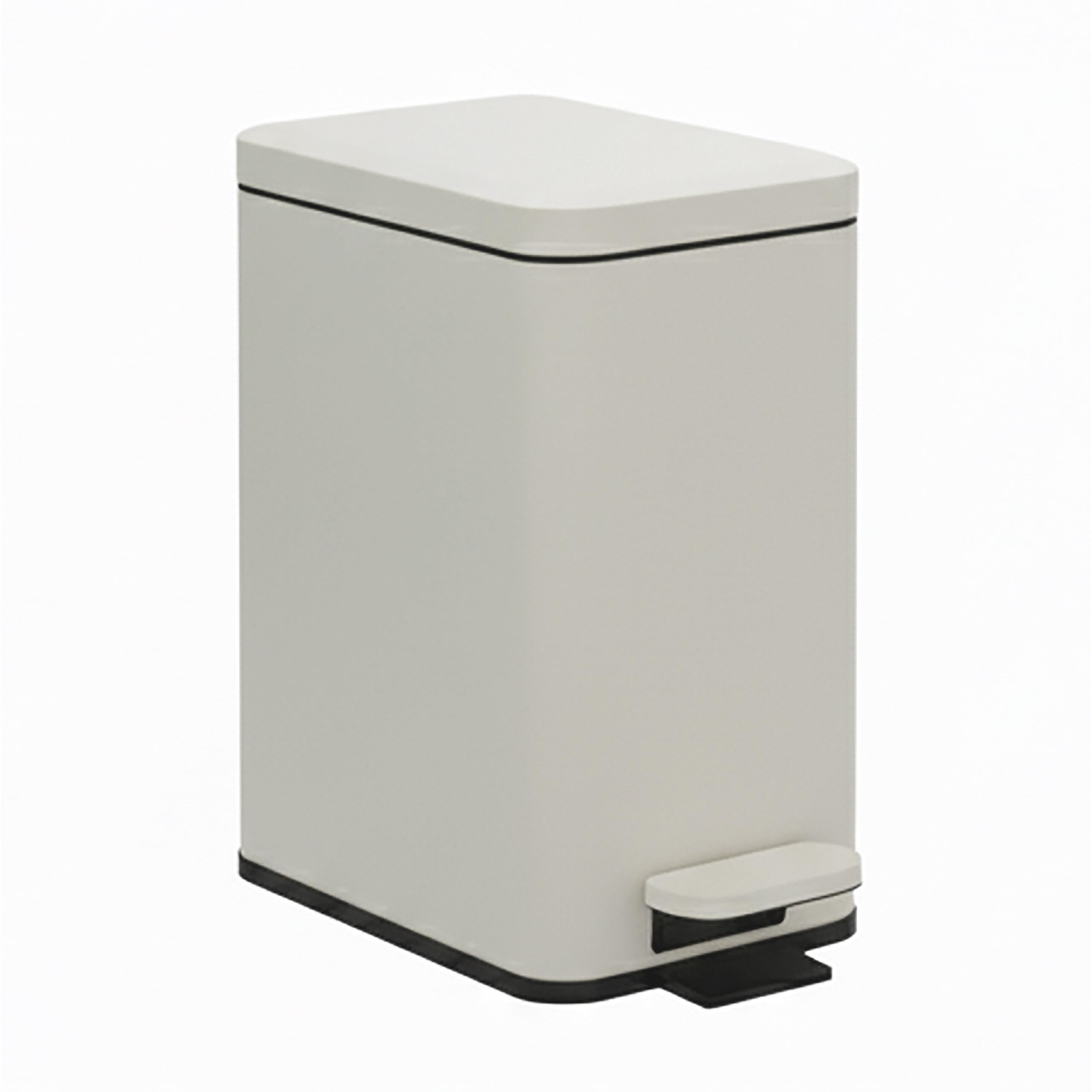 Relaxdays 10L Beige Bin with Foot Pedal, Soft Close, Removable Inner Bucket, 16 cm Wide, 36 x 16 x 30 cm
