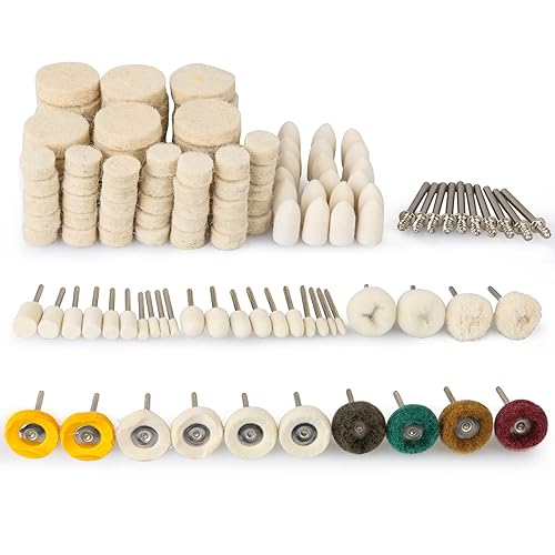 Kit de pulido de rueda de pulido de 134 piezas para Dremel, rueda de pulido accesorios de herramientas rotativas con vástago de 18 pulgadas,