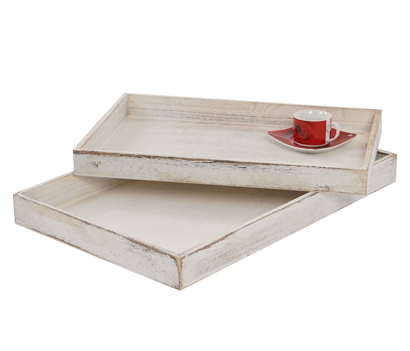 Mendler Juego de 2 cuencos T285, color blanco