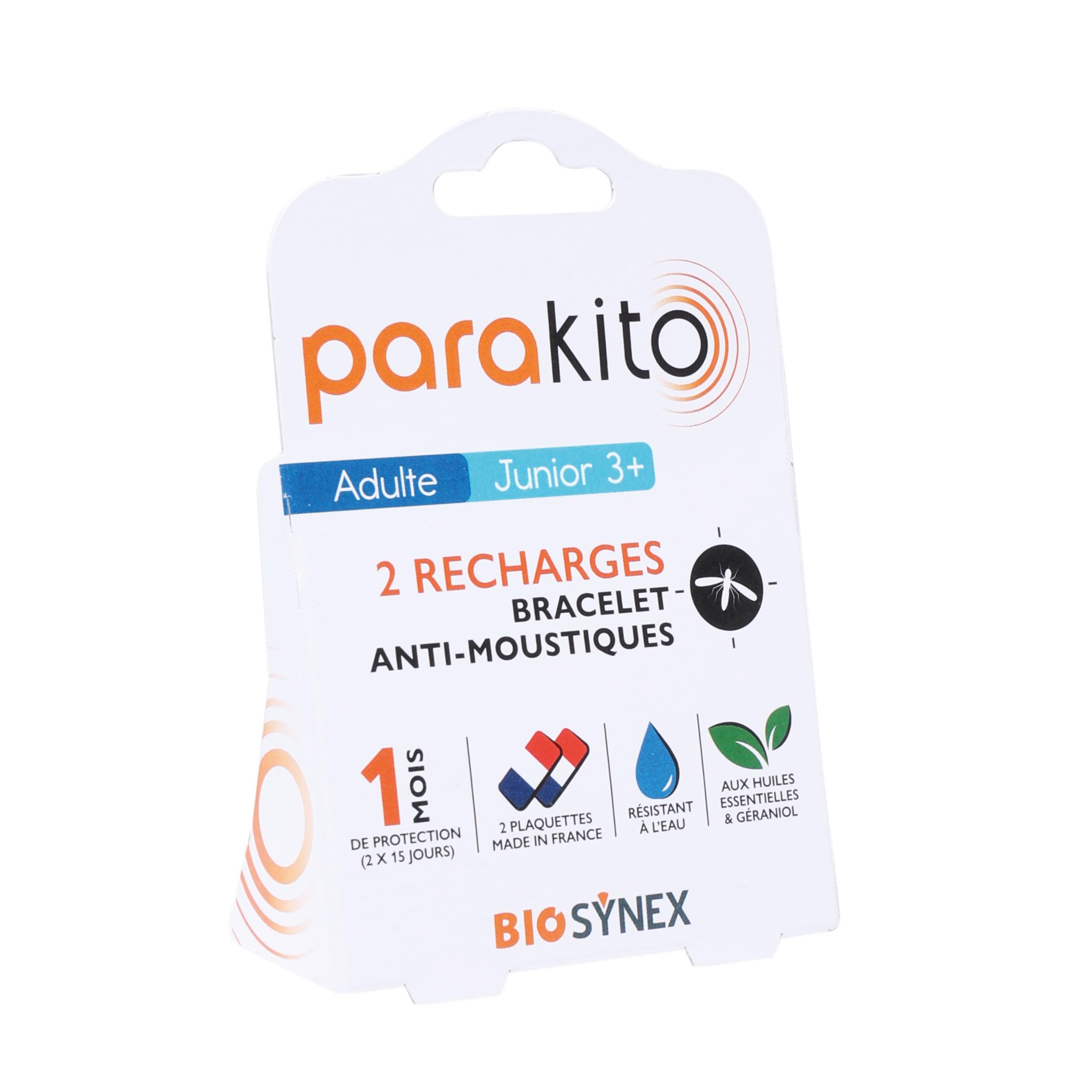 PARAKITO - Recharges pour Bracelets Anti-​Moustiques - 2 Plaquettes Recharges - 1 Mois de Protection - Sans DEET