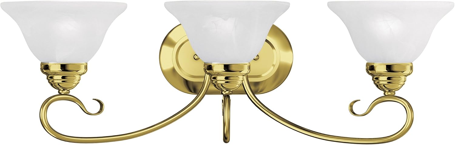 Livex Lighting 6103-02 Coronado 3 Bath Light, Polished Brass,26.5 x 9.25 x 8.5