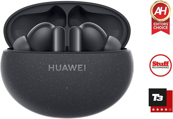 Huawei FreeBuds 5i kablosuz kulaklık – uzun pil ömrü ile gürültü azaltma – Bluetooth ve su geçirmez kulak içi kulaklık, Hi-Res ses sertifikalı, Nebula Black