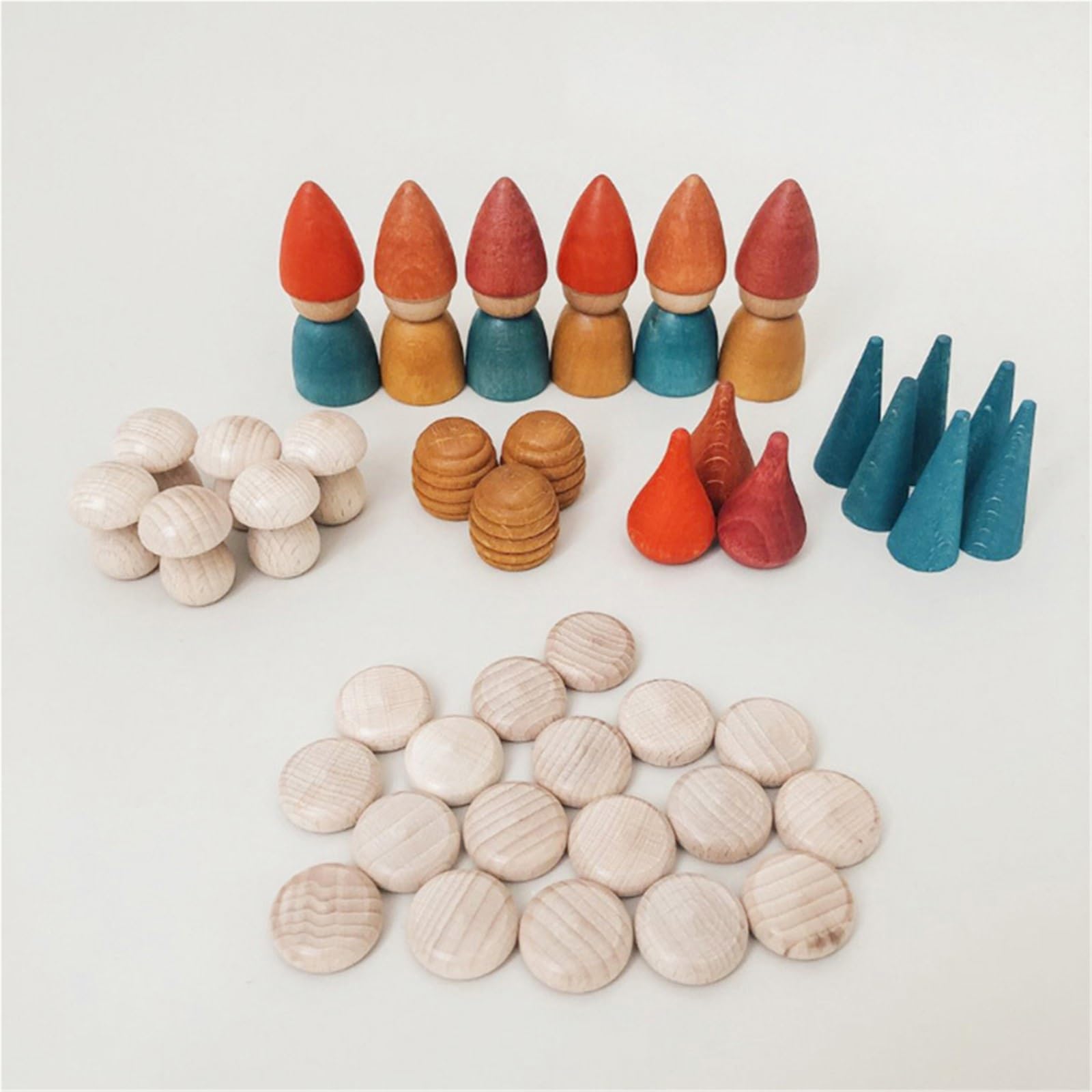 Muñecas de Madera Peg 50 piezas de manualidades madera sin pintar, muñeca con clavija Natural, espacios en blanco for decoraciones(Bamboo Shoots)