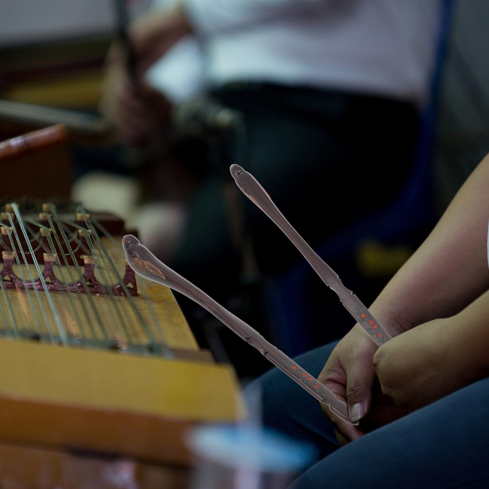 BESTonZON Martelletti Lisci a Dulcimer Ebano in di Piccolo Forma e Strumenti Animale con Secchio, Set di 1 Coppia Efficienti Nero Praticare