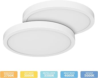 Koda Pro Series 9 Round LED Ceiling Light with Adjustable White Color (2-Pack)