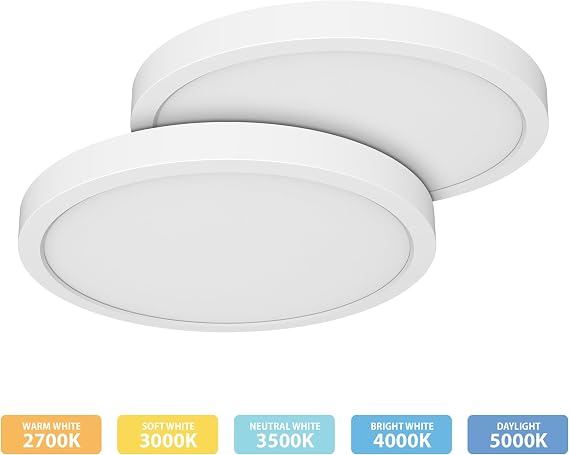 Koda Pro Series 9 Round LED Ceiling Light with Adjustable White Color (2-Pack)