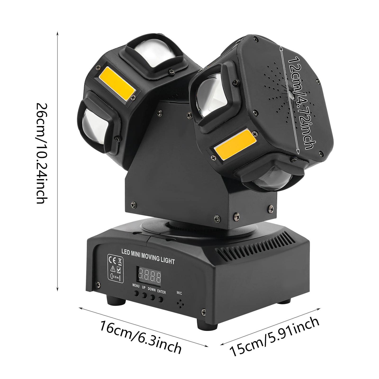 Luce da discoteca Moving Head LED Luce da palcoscenico 8 LED RGBW Luce Stroboscopica Perle ad alte prestazioni per Natale Club Disco Bar