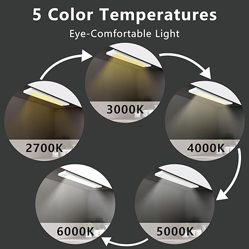 Miniatura 5 de Luz ondulada para debajo del gabinete de cocina, luz LED enchufable, 3 CCT 3000 K4000 K5000 K, iluminación regulable debajo de la encimera, luces de